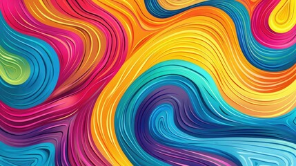 Wall Mural - Dynamic waves of vibrant abstract colors
