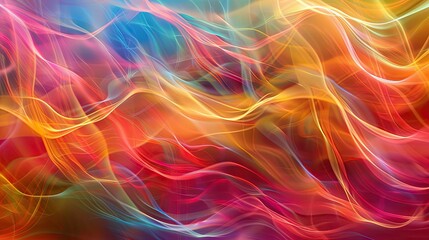 Wall Mural - Dynamic waves of vibrant abstract colors