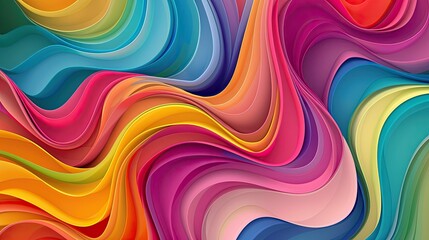 Wall Mural - Dynamic waves of vibrant abstract colors