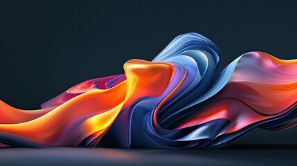 Wall Mural - Dynamic waves of vibrant abstract colors