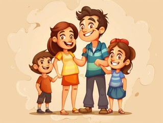 Wall Mural - family of four