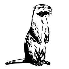 Poster - Standing Otter