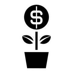 Wall Mural - dollar money successful investment glyph icon