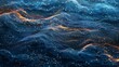 © javier - Soothing background midnight blue soft amber gradient shimmering star-like particles fluid patterns tranquil mystical atmosphere background