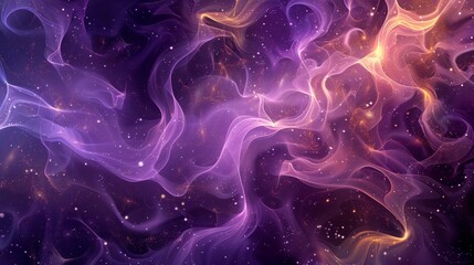 Dark purple and soft amber shimmering stars mystical ambiance background
