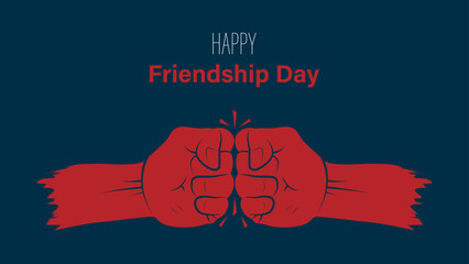  Happy Friendship Day design. Fist bump vector illustration