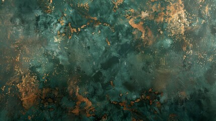 Wall Mural - Abstract in pine green and antique gold with intricate textures and light beams background