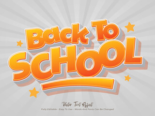 Leinwandbilder - Vector text effect Back to school with grey background