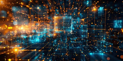 Poster - digital network abstract background