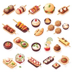Collection of Delicious Appetizers and Finger Food