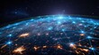 © MelodyStock - A planet with a network of lines connecting it
