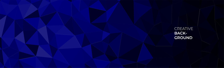 Wall Mural - elegant blue banner background with triangles shape