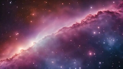 Starry night sky with colorful space galaxies cloud nebula 4k HDR 