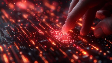 Poster - fingertip scanning red circuit board technology