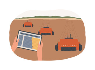 Poster - Autonomous seeding isolated cartoon vector illustrations.