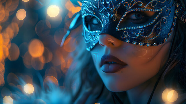 Beautiful woman in a masquerade mask