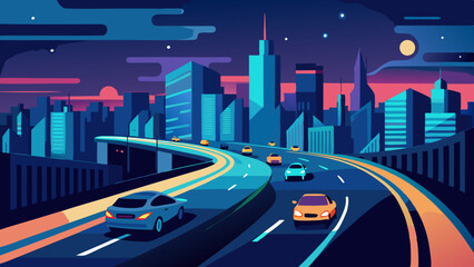 Canvas Print - traffic in the night