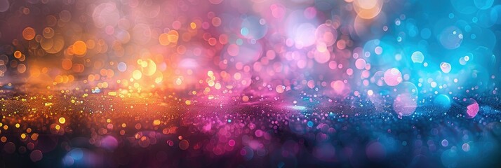 Poster - Abstract colorful bokeh background with blurred lights.