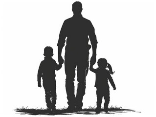 Poster - silhouettes of family