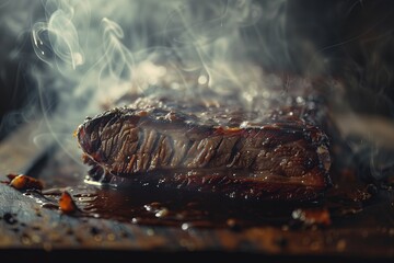 Wall Mural - Delicious and juicy grilled steak with a smoky flavor, perfect for a backyard barbecue