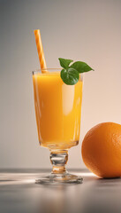 Canvas Print - Glass of fresh orange juice isolated