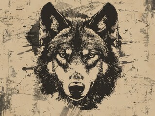 Canvas Print - wolf head silhouette