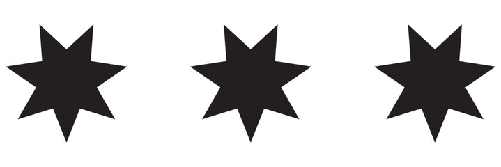 Wall Mural - Bahai icon set. nine pointed Baha vector icon. Persian star symbol for UI designs.