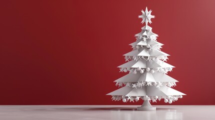 Wall Mural - red christmas tree