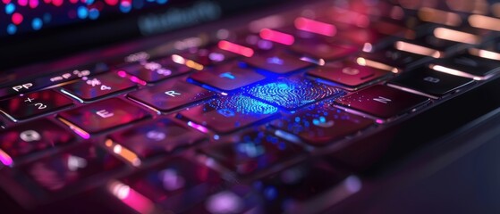 Fingerprint scanner on a laptop