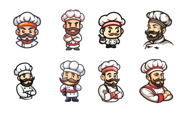 set of chef character vector collection