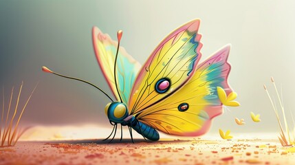 Wall Mural - Artistic illustration of beautiful butterfly