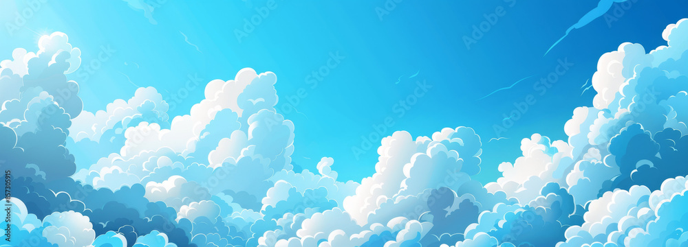 Beautiful blue sky with white clouds background vector presentation ...