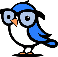 Sticker - Bluebird with Glasses