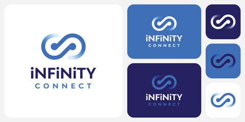 Poster - Infinity connection vector logo design with transparent effect in modern, simple, clean and abstract style.