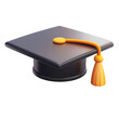 © Sathaporn - graduation cap realistic 3D isolated on transparent background. generative ai
