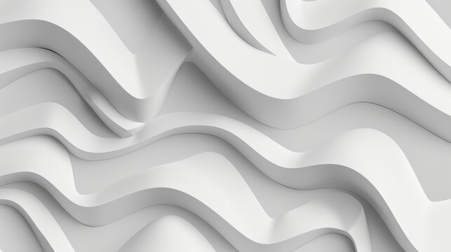 Abstract Wavy White 3D Texture Background