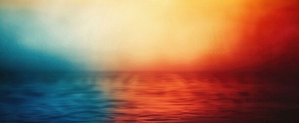Wall Mural - A colorful abstract image of a body of water with some clouds. AI.