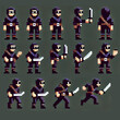 © GrayAza - Pixel art sprite sheet featuring a thief with daggers