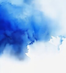 Canvas Print - High resolution watercolor background with images of indigo blue and cyan. Perfect for banners, books, interior posters, and space design.