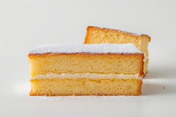 Wall Mural - Sponge cake with white background