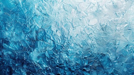 Wall Mural - An abstract background with textured blue and white paint that creates an icy or frozen effect.