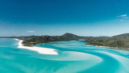 Poster - Whitehaven Beach aerial view. Panorama from a drone viewpoint. Whitsunday Islands, Australia