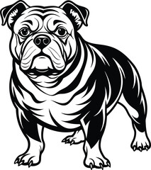 Wall Mural - Bulldog black silhouette and vector, bulldog icon illustration.
