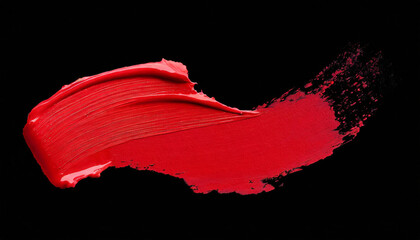 Poster - red paint stroke isolated on black background, web design, copy space, banner graphic resources, sign logo minimalistis