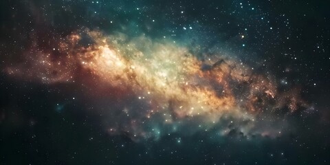 Wall Mural - starry cosmic background with glittering stardust and milky way galaxy backdrop. concept starry sky,