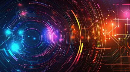 Abstract circular tunnel graphic computer technology background