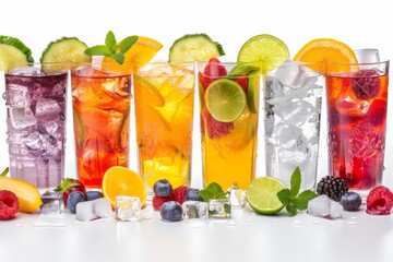 Wall Mural - Colorful Refreshing Summer Drinks