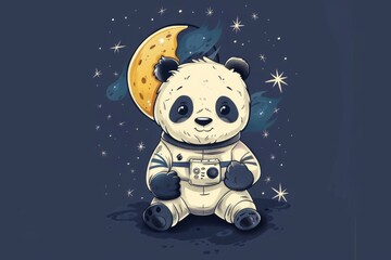 Wall Mural - Panda Astronaut in Space