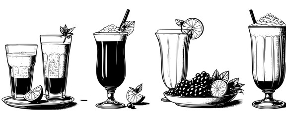 Vintage Cocktail Illustrations Collection