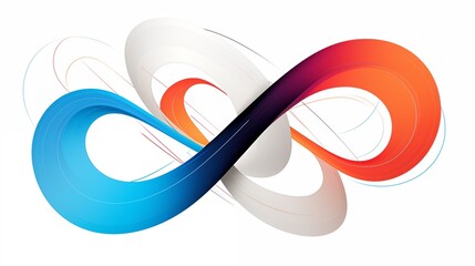 Poster - Colorful Gradient Infinity Symbol Illustration with Dynamic Curves